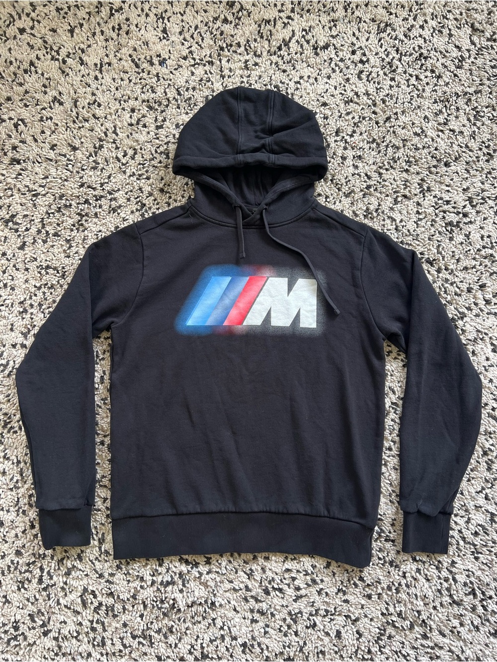 BMW M Series Logo Hoodie Black Pullover Size Medium